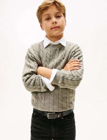 Tommy Hilfiger Cotton Cable Sweater - Grey - 152