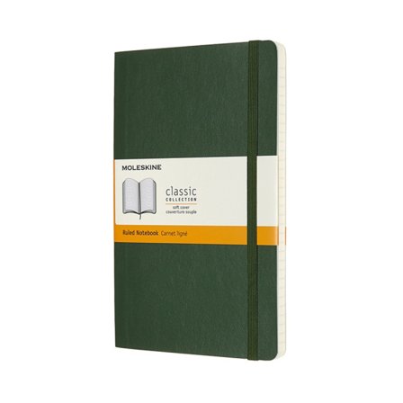 Classic Soft Cover Notebook Large Myrtle Green Plain