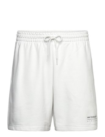 New Balance Linear Graphic French Terry Short 7" - White - S