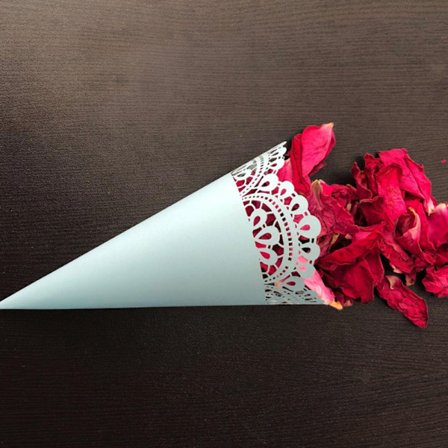 100 st Koner av Papper med Mönster för Konfetti, Hörn, Vit