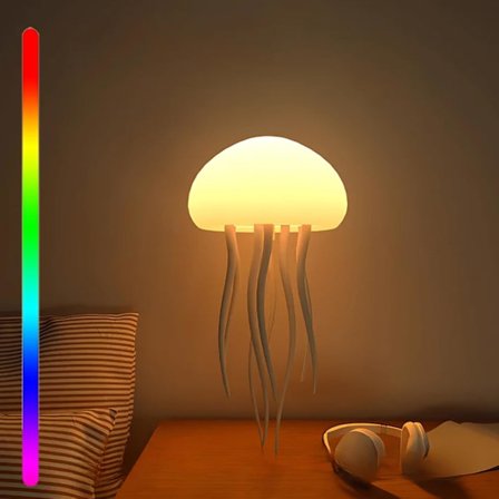 Jellyflow Lampa, Ladattava Kelluva Meduusalamp, LED Kannettava RGB Gradientti Meduusalamp Ääniohjaus