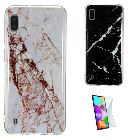 Skydda din Galaxy A10 med Marmor-skal! Svart