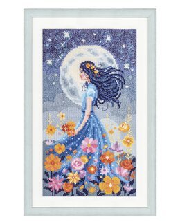 Stickpackung Bild Mädchen und der Mond