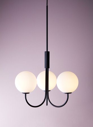 Ballon takkrone 3-lys - sort