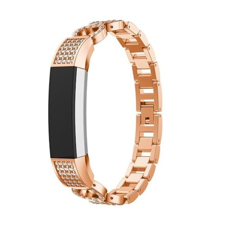Fitbit Alta 8-formet reim legert dekor med bergkrystall - Rose gull