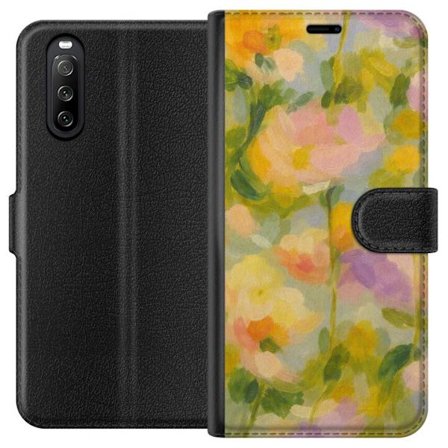 Yhteensopiva Lompakkokotelo Sony Sony Xperia 10 III Pehmeät kesäkukat unelmallisessa pastelliharmooniassa