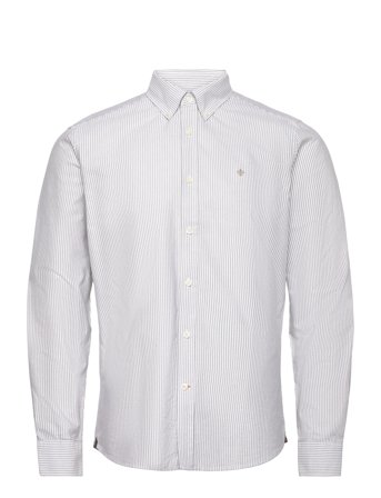 Douglas Stripe Shirt-Slim Fit Beige Morris