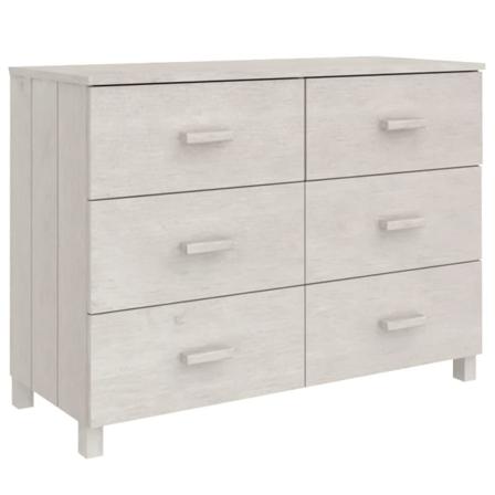 Vidaxl Skänk Vit 113x40x80 Cm Massiv Furu Vit
