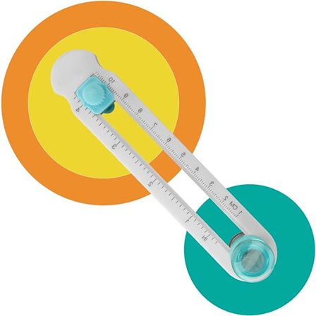 Pyöreä leikkuri pyörivä muovinen ympyräleikkuri 2 cm / 0,8 tuumaa säädettävä pyöreä leikkuuveitsi painopaperille, laminoidulle paperille, 