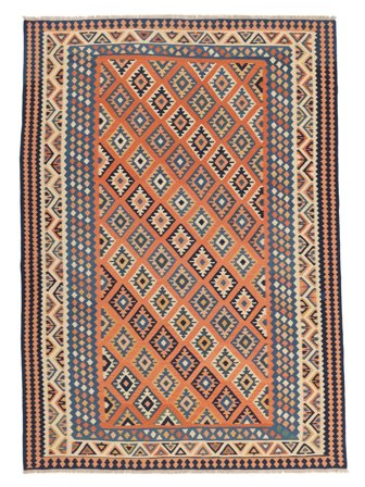 Kelim Ghashghai Teppich Handgewebt 213X291 Braun/Schwarz Persien