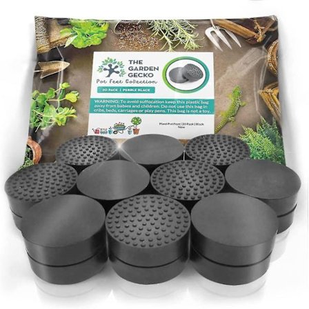 The Garden Gecko Usynlige Potteføtter For Utendørs Plantepotter Og Blomster Solide Gummi Pottehevere Med Forbedret Sklisikker Overflategrep | 20 Pakk.