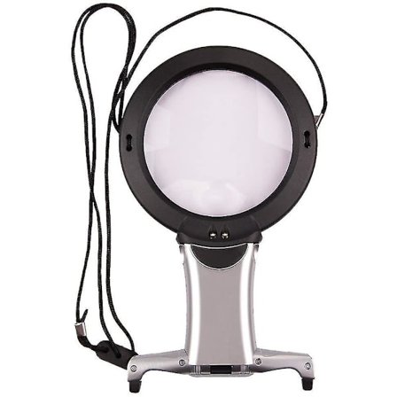 Bordforstørrelsesglas 2x+6x Lupe Håndfri Hals 2 LED Lys