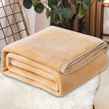 (Khaki 120x200cm) Flanellfilt Korall Fleece Filt Enfärgad Filt Husdjurs Sovfilt Fyrsäsongers Matta