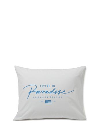 Printed Organic Cotton Poplin Pillowcase White Lexington Home