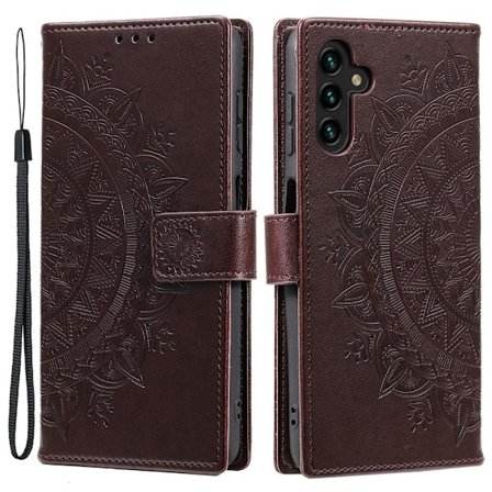 SKALO Samsung A04s 4G Mandala Flip Cover - Brun