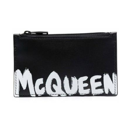 Alexander McQueen Pung Sort, Herre Punge og Kortholder, Størrelse: ONE Size