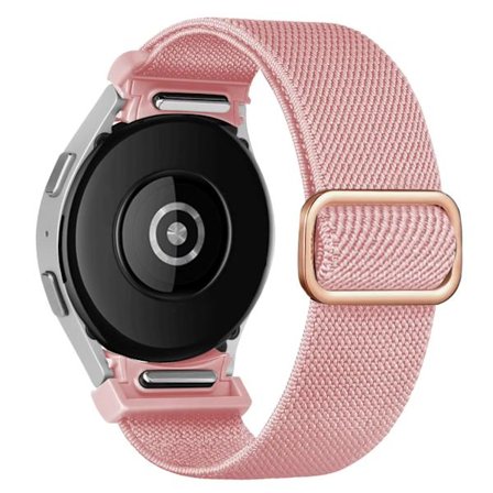Armband för Samsung Galaxy Watch 7/6/5/4 40mm 44mm flätad nylonrem (rosa)