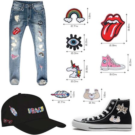 32 stk Patch Sticker, smukt nummer broderi papirvarer til T-shirt jeans Vasketøjsposer