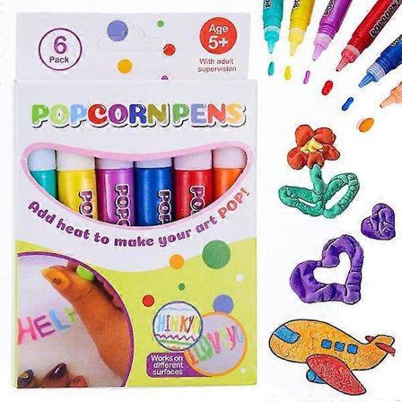 Magiska Puffiga Pennor, DIY Bubbel Popcorn Ritpennor, Magiska Puffiga Pennor för Barn, Magisk Popcorn Färgpenna, Puffig Bubbelpenna Puffig 3D Konst Sa