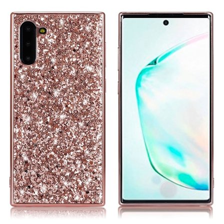 Glitter Samsung Galaxy Note 10 kuoret - Ruusukulta