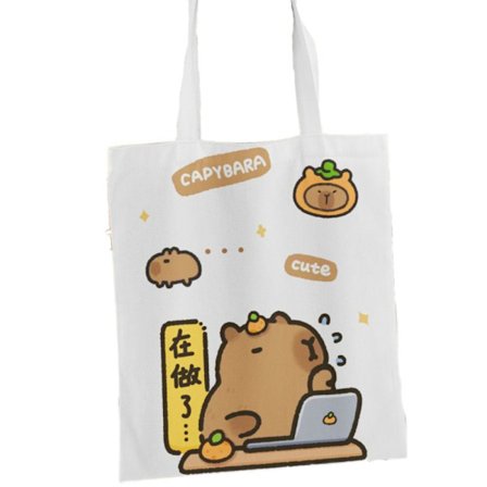 Canvasväska Tecknad Capybara Tote 6 6