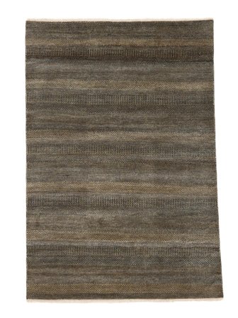 Annodato A Mano Grass Tappeto 178X276 Di Lana Marrone/Nero