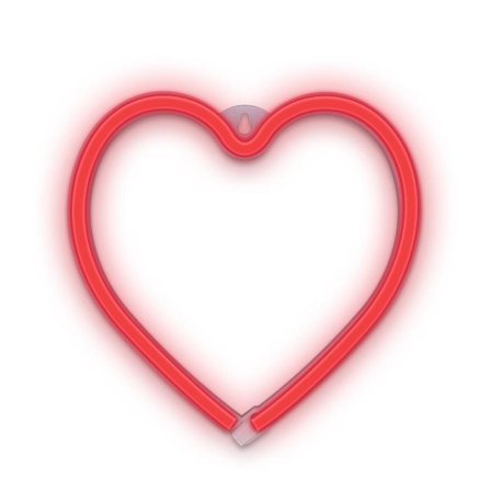 Neon LED HEART Batteri + USB Forever Light - Röd