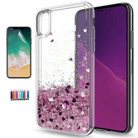 iPhone X/Xs - Liikkuva Glitter 3D Bling phone case