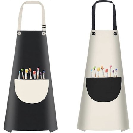 2 stk. Kunstforklær for Barn, Justerbart Maleforkle for Småbarn med Lommer