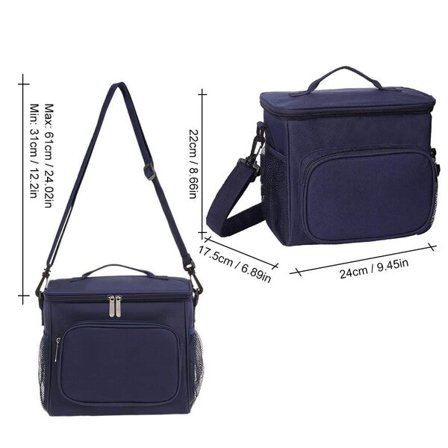 Frysepose, 10 l matpakke, isolert matpose med justerbar skulderstropp, bærbar, vanntett