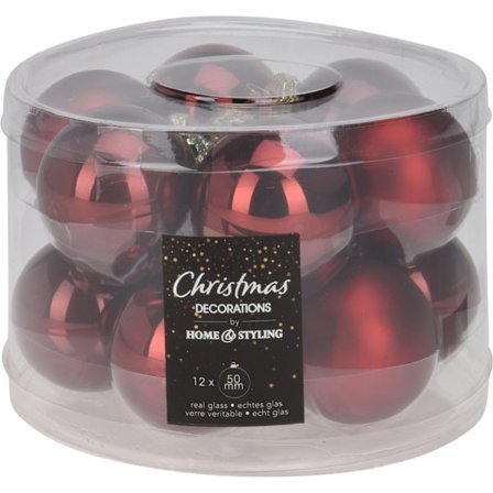 Julgranskulor Mörkröd 12-pack Röd