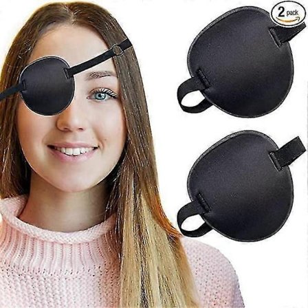High Quality 2-Pack Eye Patch, Soft Adjustable Amblyopia Eye Patches for Lazy Eye for Left or Right Eye A