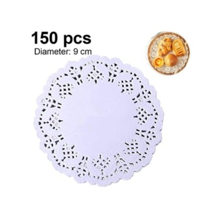 Pakke med 150 Runde Papirservietter, Dækkeservietter til Bryllupsborde, Fester, 9 cm