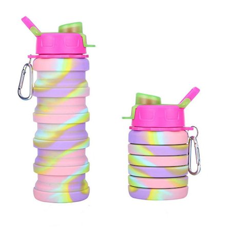 Mordely 500ML Silikonkopp Vattenflaska RÖD