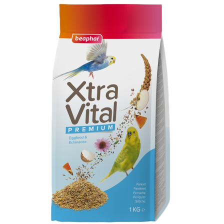 Beaphar - XtraVital Parakeet Complete Bird Food 1 kg - Fuglemat & fuglefôr - Fuglepellets - ZOO.no