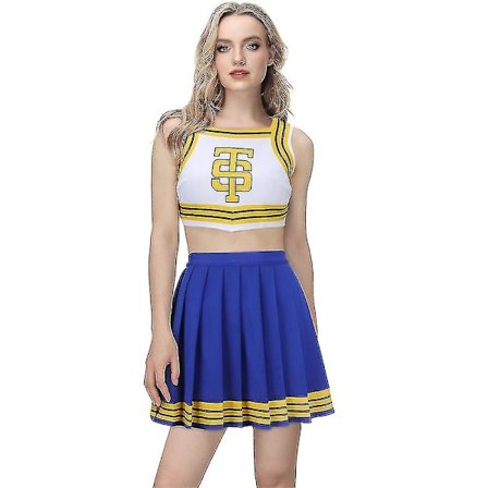 Taylor Cheerleader Uniform TS Shake It Off Blå Hvid Cheerleading Outfits Halloween Party Kostume Til Gymnasiepiger