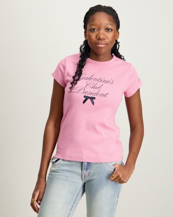Abercrombie AFG GALENTINE'S CLUB BABY TEE Rosa T-Shirts Mädchen - Kids Brand Store