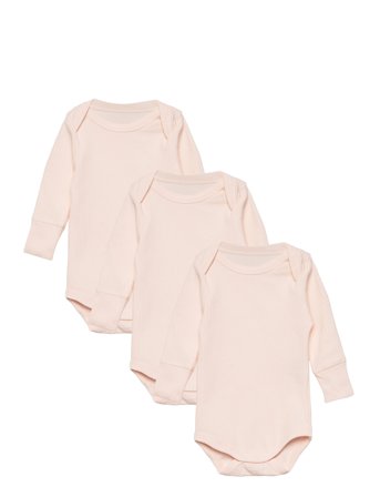 Copenhagen Colors 3 Pack Rib Jersey Long Sleeve Body - Pink - 56
