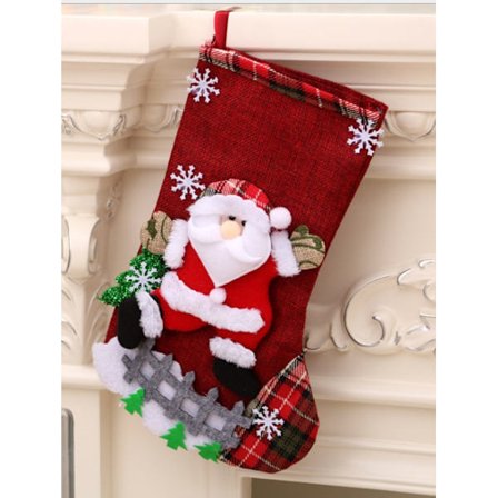 Stor storlek linne socka för jul / fest / helgdag öppen spis dekoration