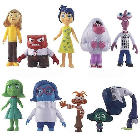 10 stk Disney Inside Out 2 Anime Figur Joy, Sorg, Angst, Misundelse, Afsky, Frygt Action Figur Tegneserie PVC Model Legetøj Dukke Børnegave