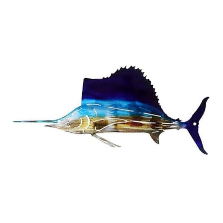 Sejlfisk Metal Vægkunst Have Sejlfisk Ornament Metal Marine Fisk Skulptur