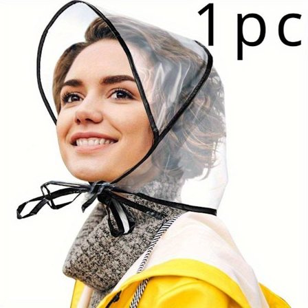 1 stk. Transparent Regnfrakke i Plast til Kvinder, Foldbar, Kompakt, Håndvaskbar, Ikke-Tekstil Vævet, Letvægt, Ideel til Regnvejr &