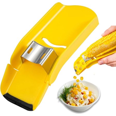 Majsskralleværktøj, hurtig kernelseparator med kolbeholder - Hurtig gul majsstripper til ubesværet skrælle - Perfekt til grill og mad