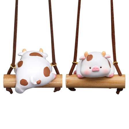 Ku Bilbilspeil Charm, Søt Kalv Hengende Ornament, Bakspeil Dekor Tilbehør for Kvinner Jenter Gave