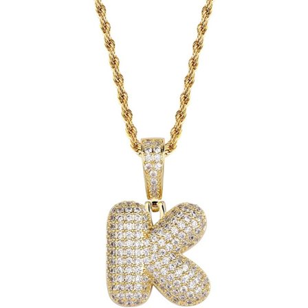 Guld bokstavskedja halsband för kvinnor personligt initialt namn halsband män rostfritt stål repkedja