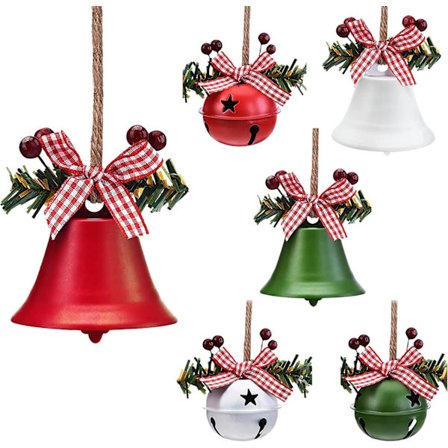 6 stycken julklockor prydnader Christmas Jingle Bells Craft B