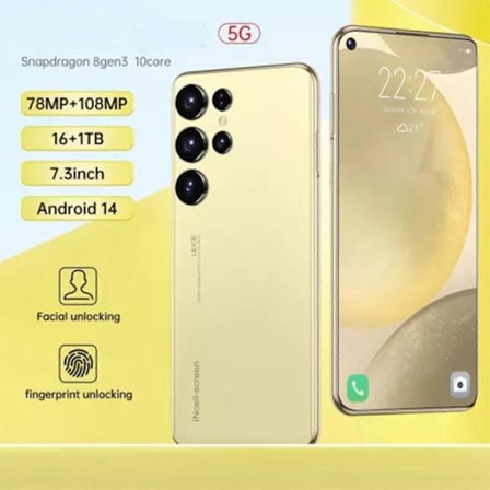 2025 S24 Ultra Android 16GB+1TB 7.3" Smartphone Olåst Mobiltelefon Dubbla SIM