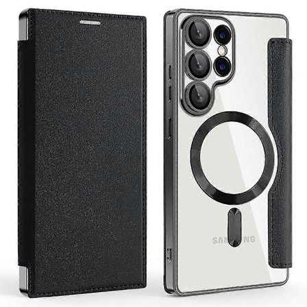 Samsung Galaxy S25 Ultra -puhelimen kuori, yhteensopiva MagSafe RFID-suojatun nahkaisen puhelinkuoren kanssa