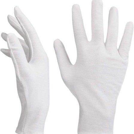 12 par hvite hansker i bomull, myke bomullshansker, pustende KLB