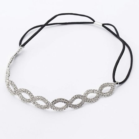 Dam Rhinestone Elastiskt Pannband Bling Crystal Mode Hårband